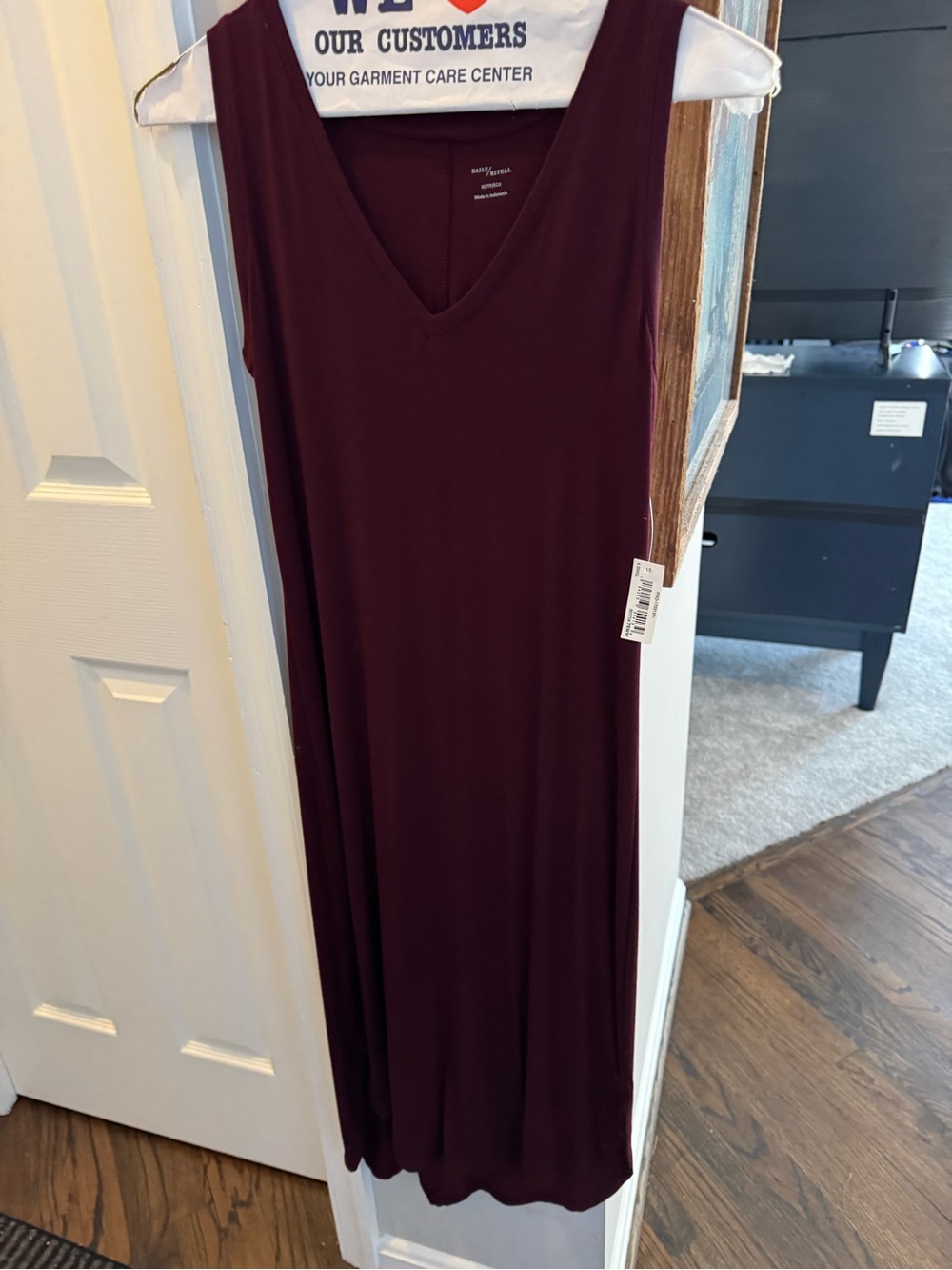Daily Ritual Sleeveless V-Neck Maxi Dress in Deep Wine
